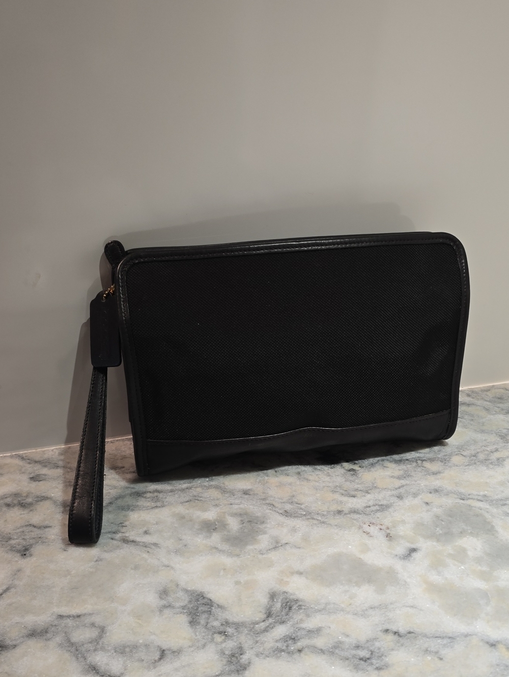 Coach Black Canvas And Leather Wristlet - Picture 1 of 16